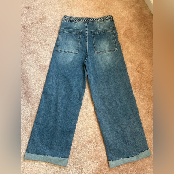 OAT New York Women’s 8/29 Braided Waist Wide Leg Denim Jeans - Picture 4 of 4